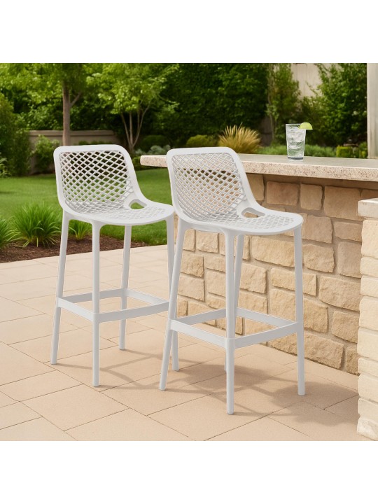 Sada 2 barových stoličiek Air, biela