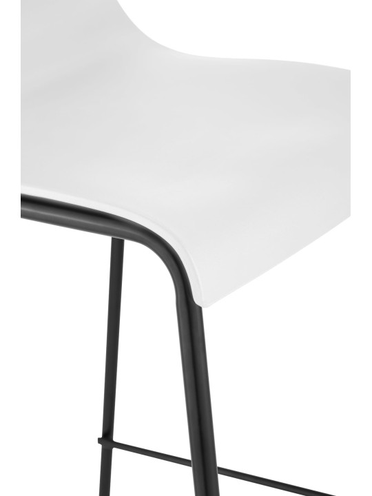 Sada 2 barových stoličiek Hoover plastový 4-nohý rám, biela