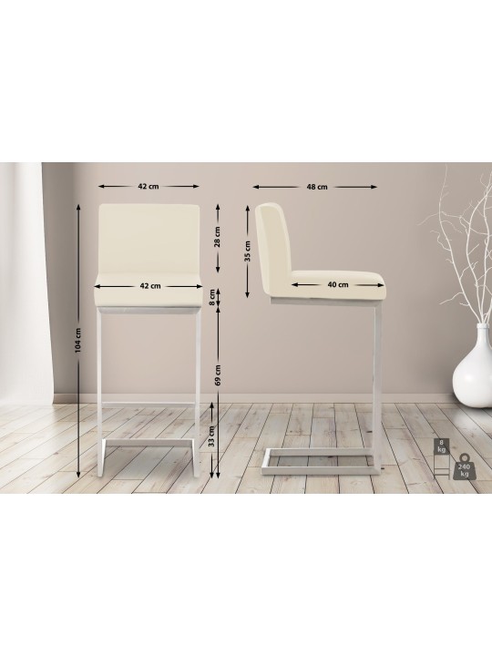 Barová stolička Paros, krémová