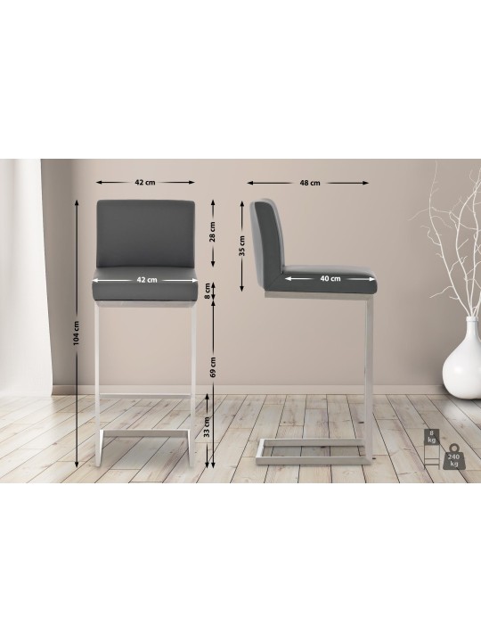 Barová stolička Paros, sivá