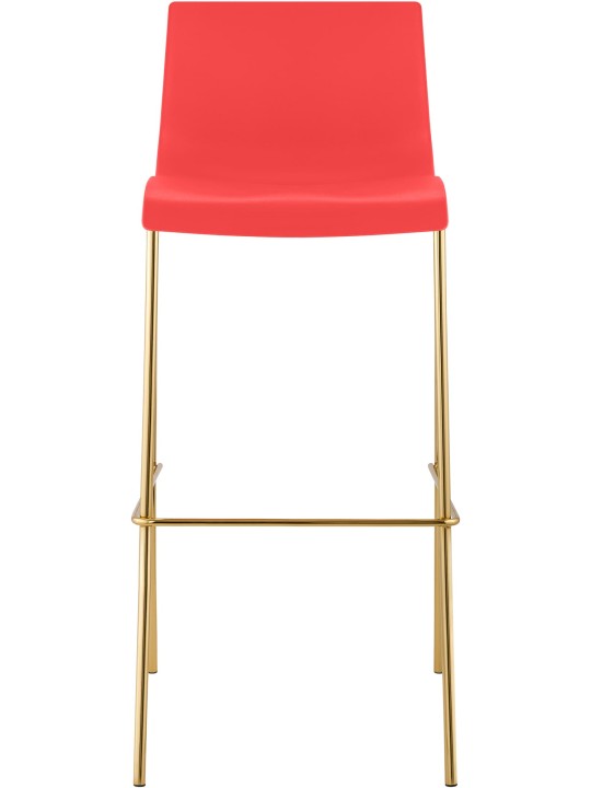 Barová stolička Hoover plastová 4 stopy zlatá, červená