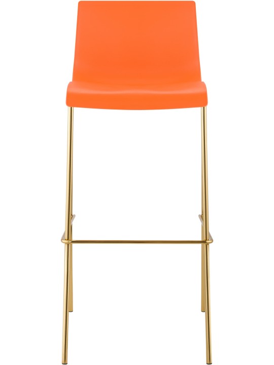 Sada 2 barových stoličiek Hoover plastová 4-stopová zlatá, oranžová