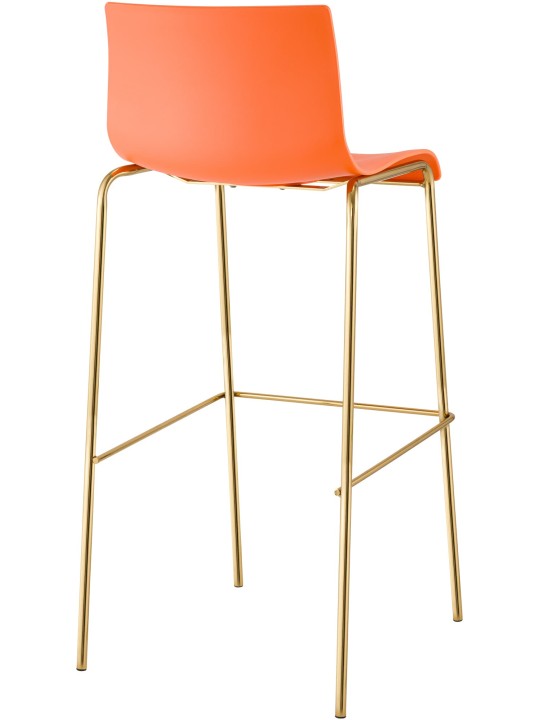 Sada 2 barových stoličiek Hoover plastová 4-stopová zlatá, oranžová
