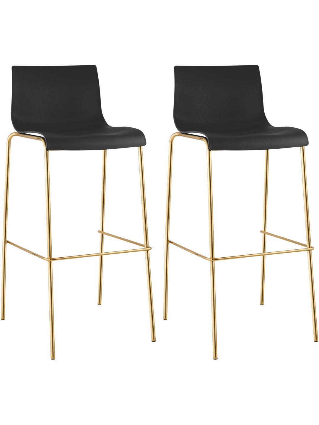 Sada 2 barových stoličiek Hoover plastová 4-stopová zlatá, čierna