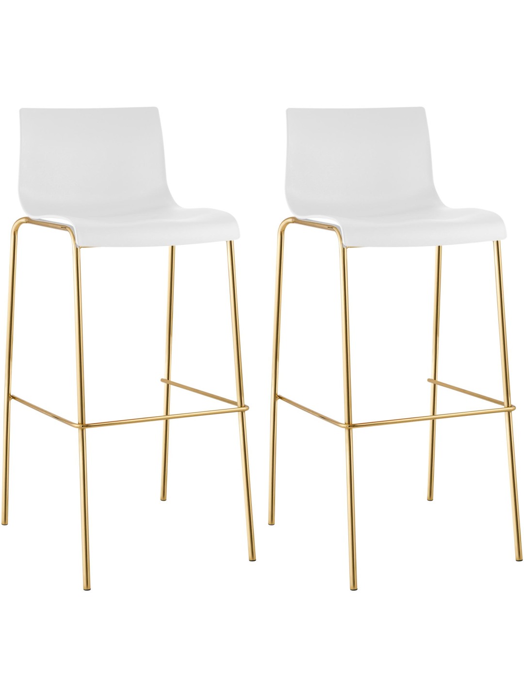 Sada 2 barových stoličiek Hoover plastová 4-stopová zlatá, biela