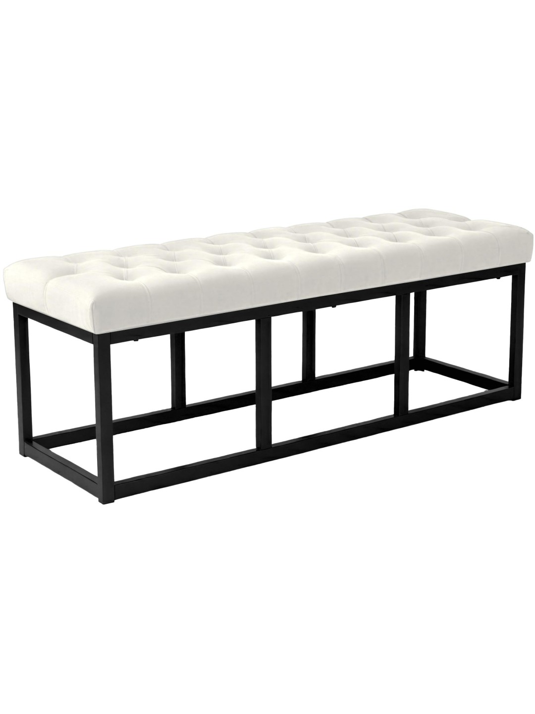 Lavička Polson zamatová 120 cm, krémová