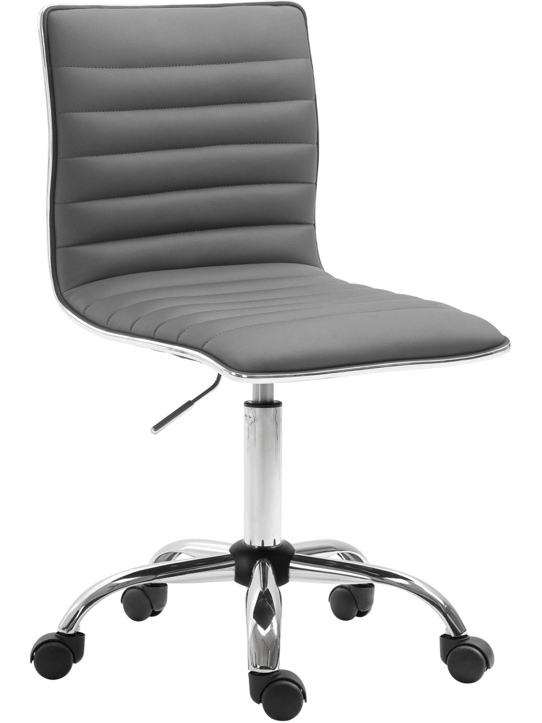 Pracovná stolička Alamosa z umelej kože, sivá