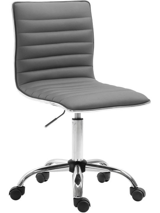 Pracovná stolička Alamosa z umelej kože, sivá