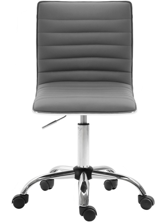Pracovná stolička Alamosa z umelej kože, sivá