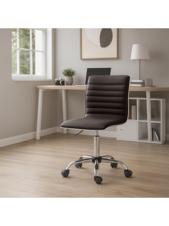 Pracovná stolička Alamosa z umelej kože, hnedá