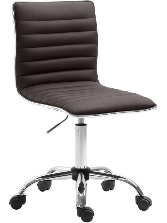 Pracovná stolička Alamosa z umelej kože, hnedá