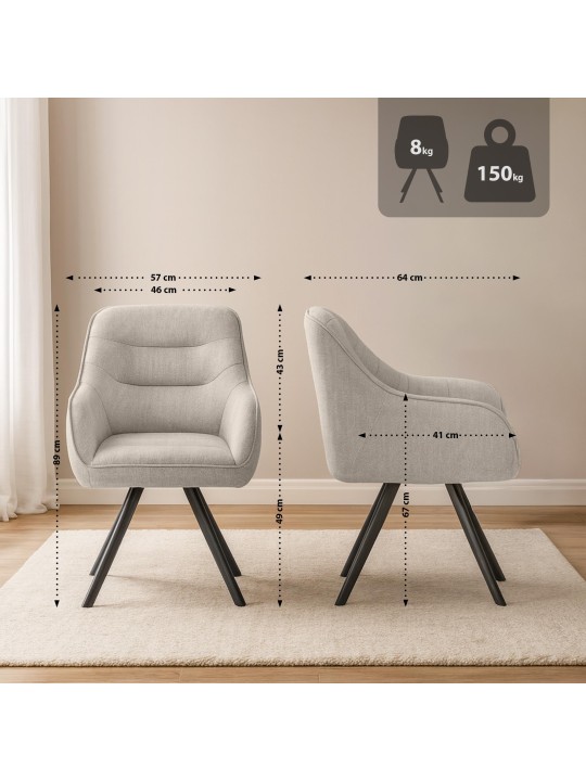 Stolička Pettuli látka, krémová