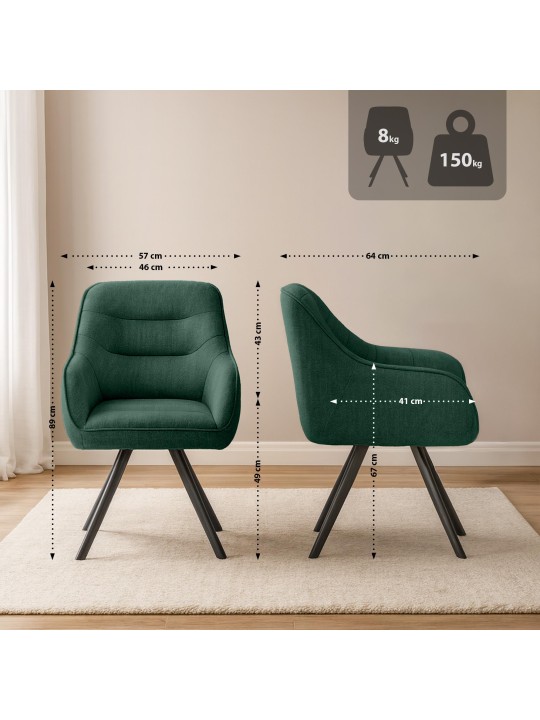 Stolička Pettuli látka, zelená