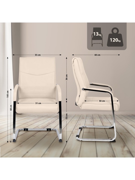 Sada 2 návštevníckych stoličiek Hobart, krémová