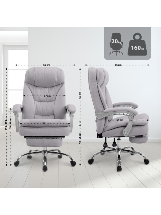 XL kancelárska stolička Troy látka, sivá