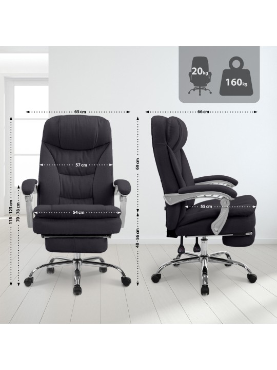 XL kancelárska stolička Troy látka, čierna