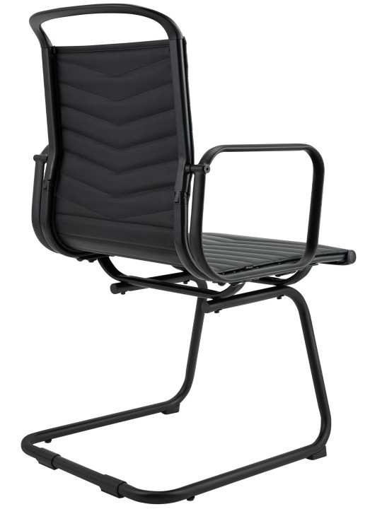 Kreslo pre návštevy Tomkin z umelej kože, čierna