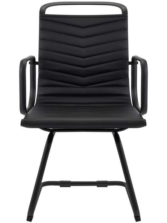 Kreslo pre návštevy Tomkin z umelej kože, čierna