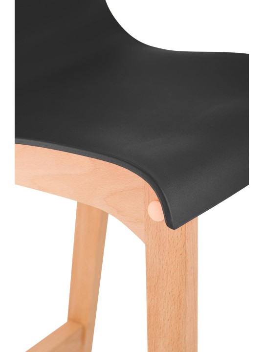 Barová stolička Hoover Natura 4-stopový rám, čierna