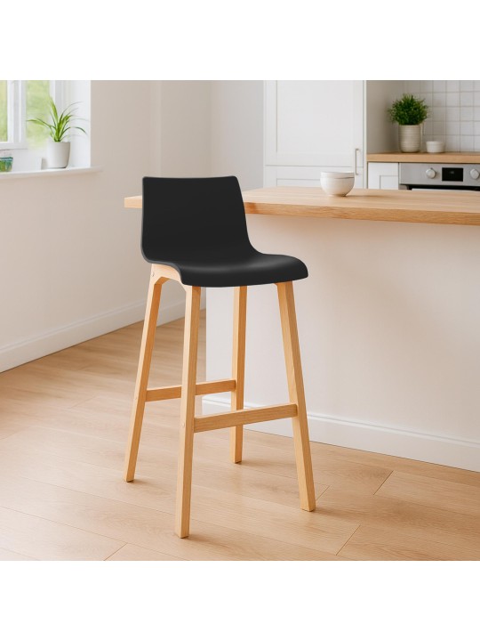 Barová stolička Hoover Natura 4-stopový rám, čierna