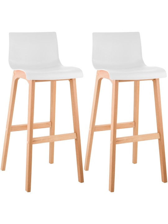 Sada 2 barových stoličiek Hoover Natura, biela