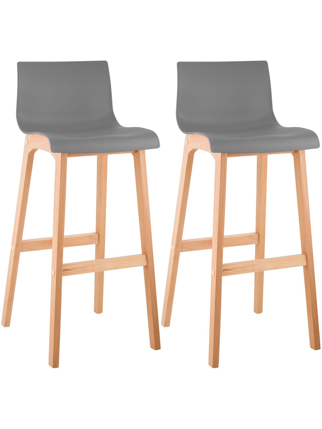 Sada 2 barových stoličiek Hoover Natura, sivá