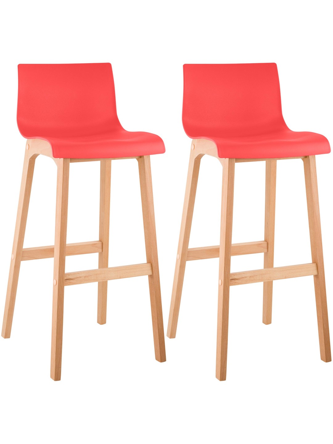 Sada 2 barových stoličiek Hoover Natura, červená
