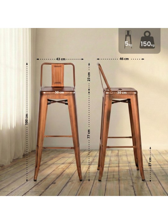 Barová stolička Mason, medená