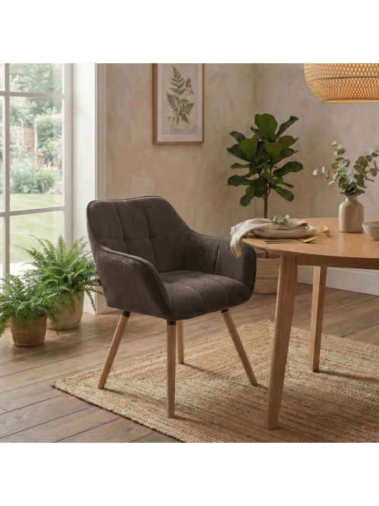 Stolička do jedálne Vienna Cord natura, hnedá