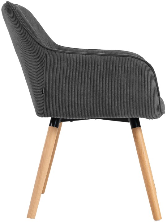 Stolička do jedálne Vienna Cord natura, tmavosivá