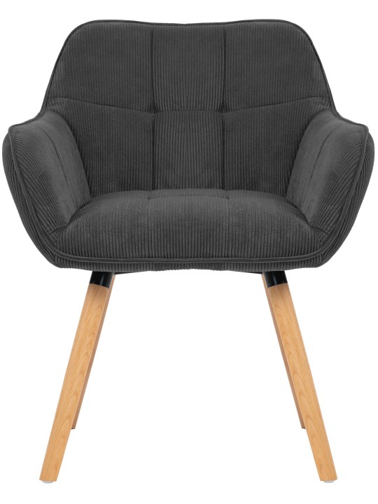 Stolička do jedálne Vienna Cord natura, tmavosivá