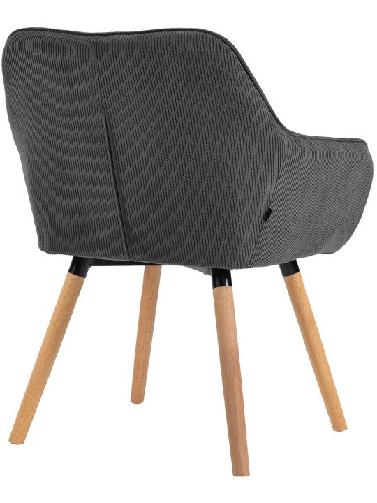 Stolička do jedálne Vienna Cord natura, tmavosivá