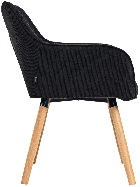 Stolička do jedálne Vienna Cord natura, čierna